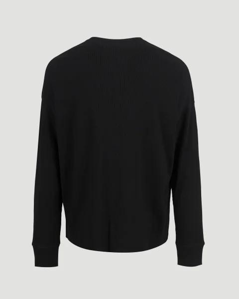 Oversized Long Sleeve T-Shirt in Black — снимка 3
