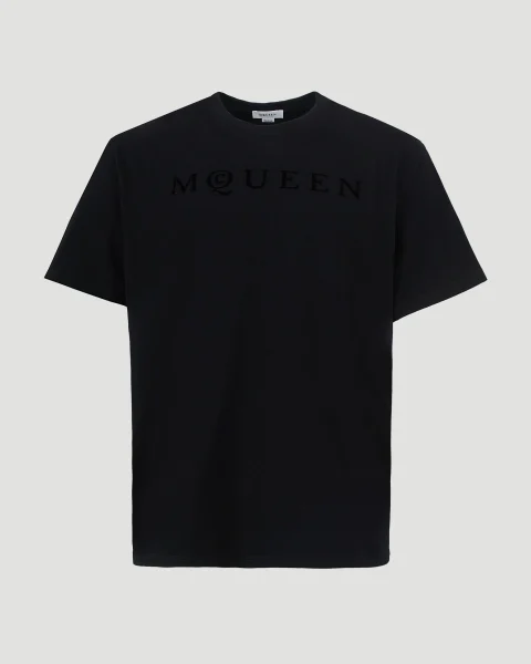 Flocked Logo T-Shirt in Black