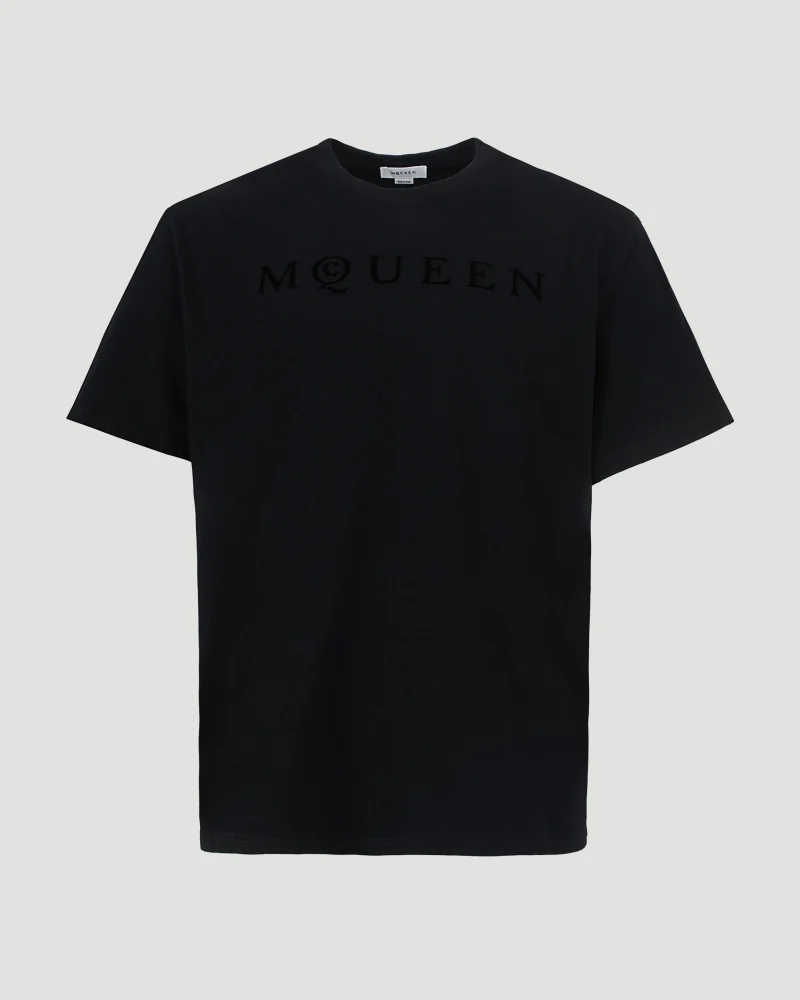 Flocked Logo T-Shirt in Black