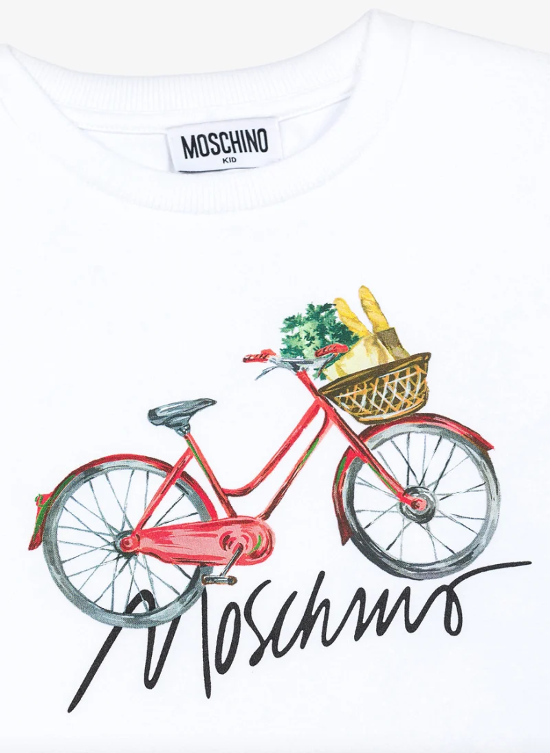Тишърт с тематичен дизайн 'Bike' Moschino Kids — снимка 2