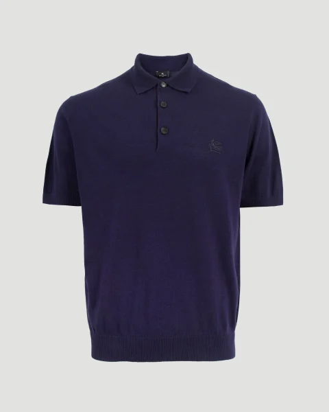 Navy Polo Shirt with Logo