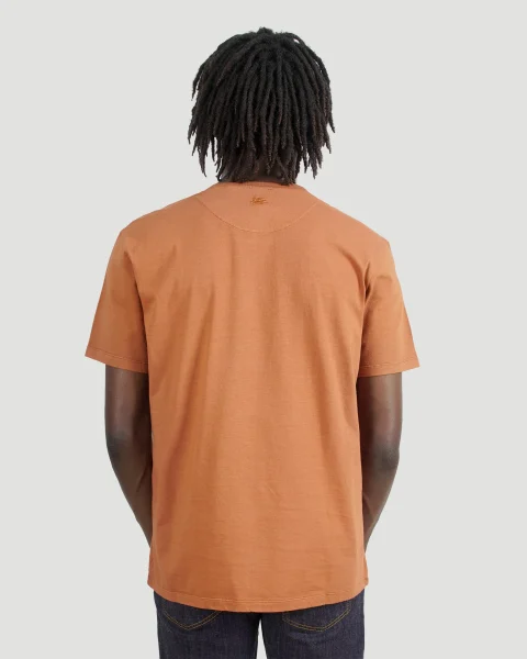 Cotton T-Shirt in Brick — снимка 2