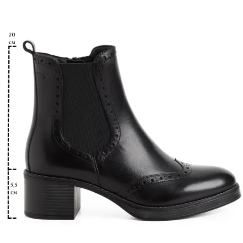 Дамски Боти На Ток TAMARIS – 1-25015-47-003 BLACK LEATHER — снимка 7
