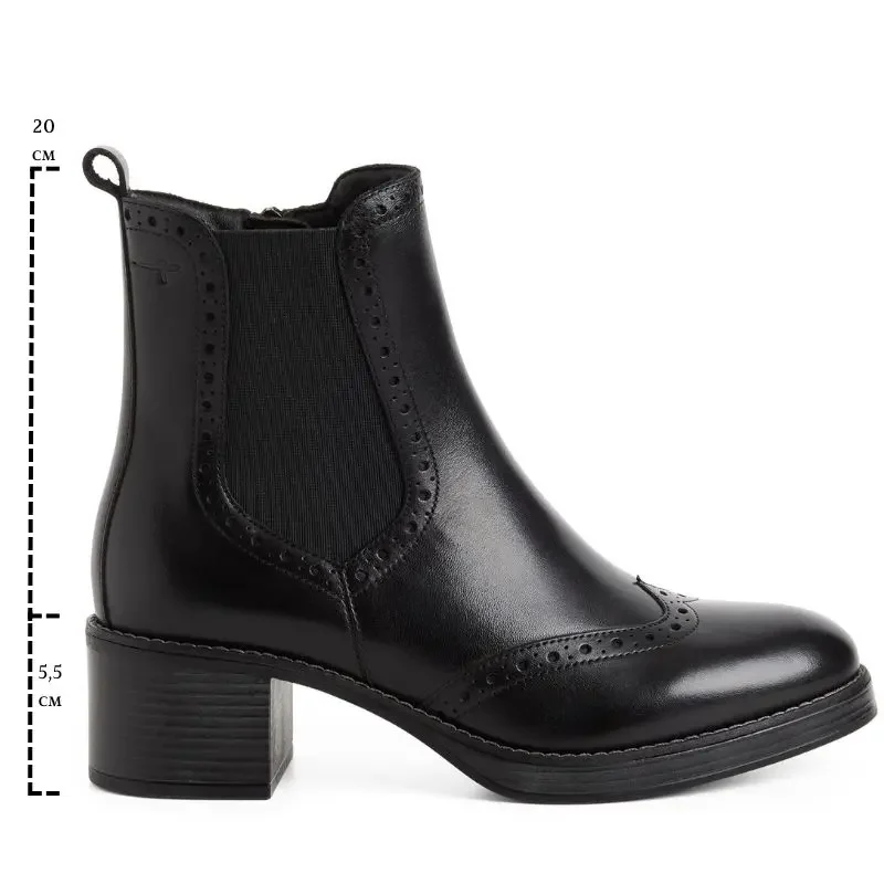 Дамски Боти На Ток TAMARIS – 1-25015-47-003 BLACK LEATHER — снимка 7