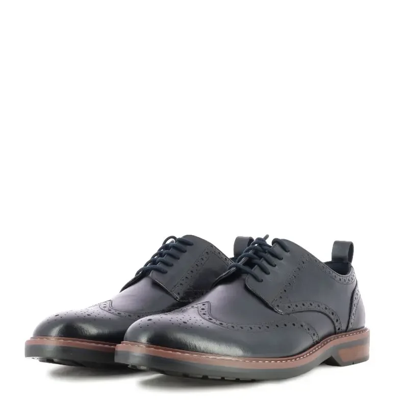 Мъжки Ежедневни CLARKS – 26178471 ALDWIN LIMIT NAVY LEATHER_1 — снимка 3
