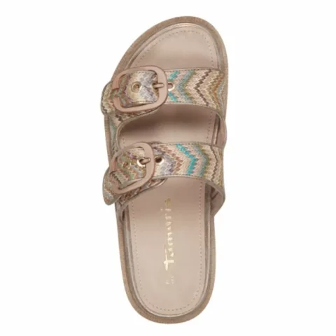 Дамски Равни Чехли TAMARIS – 1-27505-42-402 BEIGE COMB — снимка 5