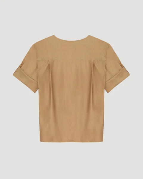 Henley Blouse in Cotton Twill — снимка 2