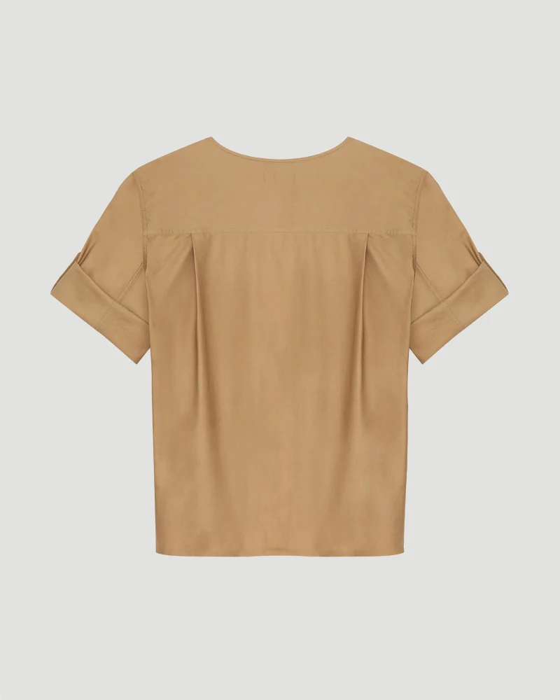 Henley Blouse in Cotton Twill — снимка 2