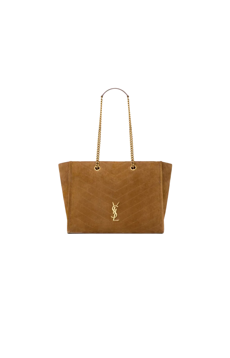 Niki Shopping Bag in Caramel Cognac Suede