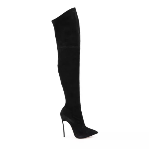 Дамски черни чизми с ток "Blade" Casadei