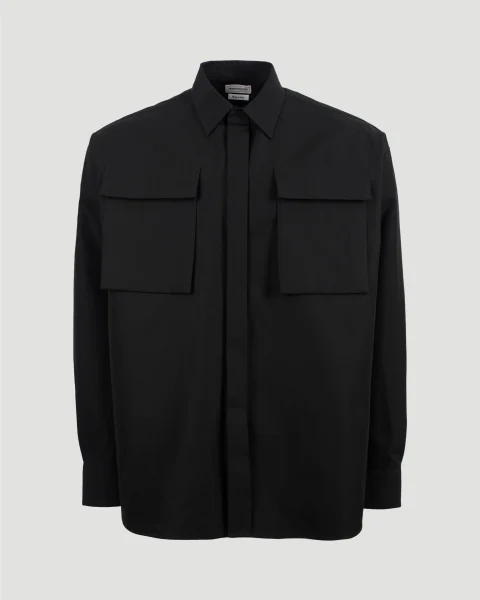 Cotton Shirt in Black — снимка 6