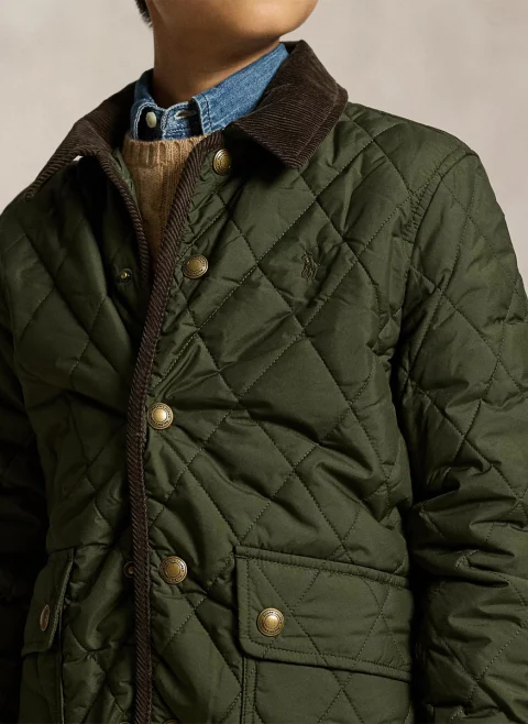 Капитонирано яке с контрастни детайли Ralph Lauren Kids 6-14 — снимка 3