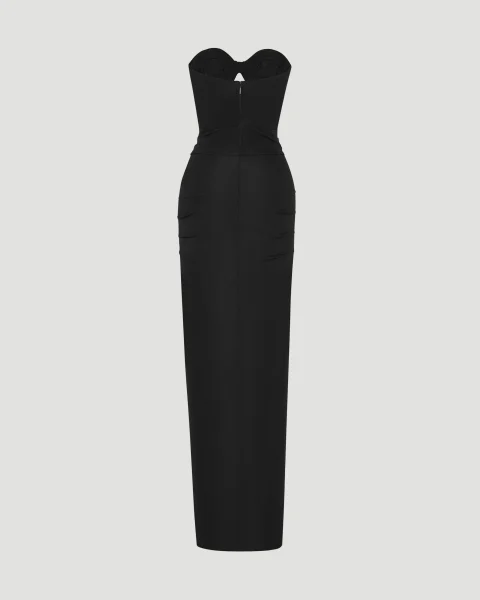 Cut-Out Bustier Dress in Crepe Jersey — снимка 4