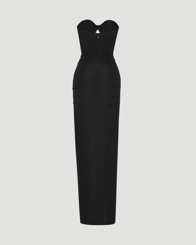 Cut-Out Bustier Dress in Crepe Jersey — снимка 4