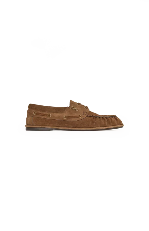 Le Loafer Boat Shoes in Suede in Cigar