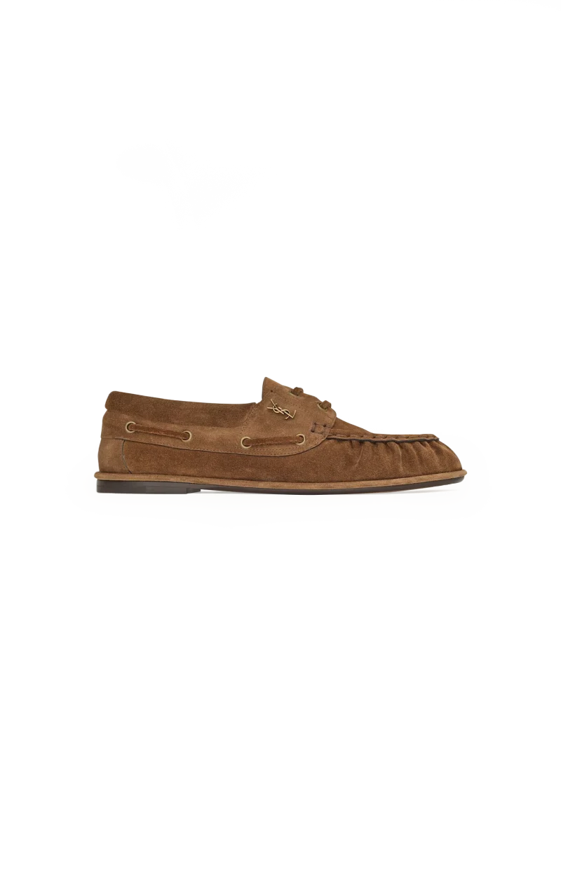 Le Loafer Boat Shoes in Suede in Cigar