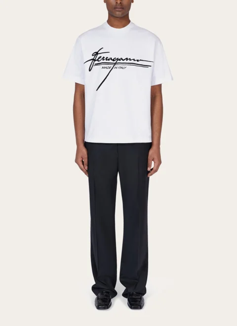 Тишърт с лого принт Ferragamo