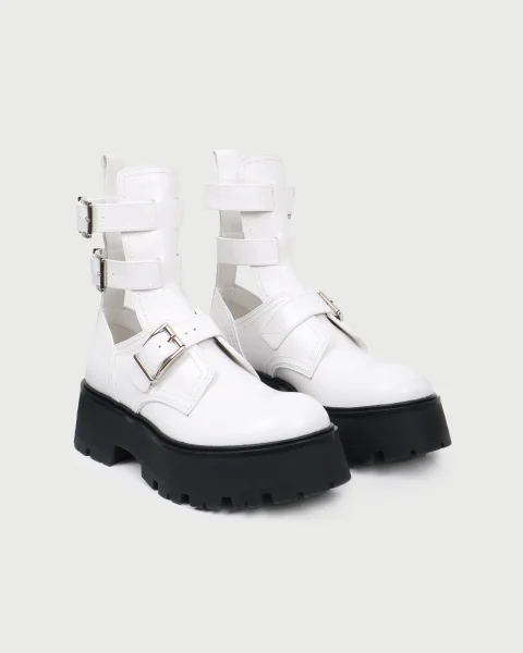 Rave Buckle Boot in White — снимка 3