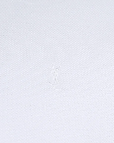 Cotton Polo Shirt in White — снимка 3