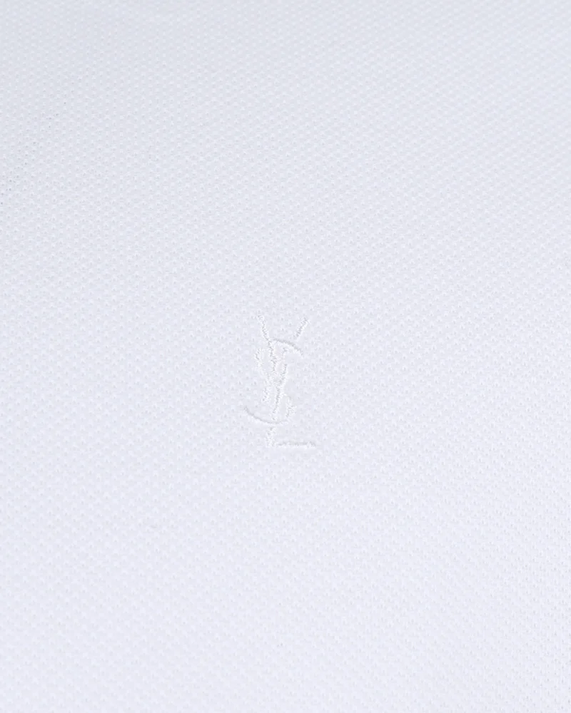 Cotton Polo Shirt in White — снимка 3