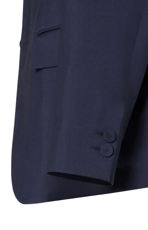 Dark Blue Wool Canvas Blazer — снимка 4