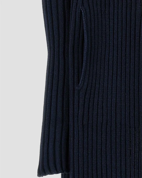Ribbed Cardigan in Navy — снимка 4