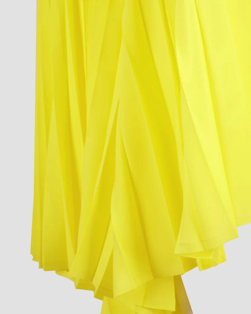 Pleated Dress in Yellow — снимка 2
