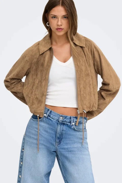 Яке Onllixa L/S Faux Suede 15376829 18-1027 TCX bison — снимка 2
