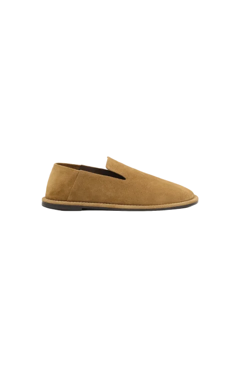 Brown Cow Leather Midi Slippers