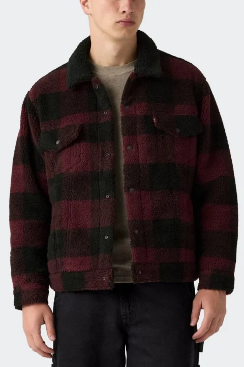 Яке Type 3 Ext Sherpa Trucker 008DM0000 jerome plaid/vineyard wine plaid — снимка 2