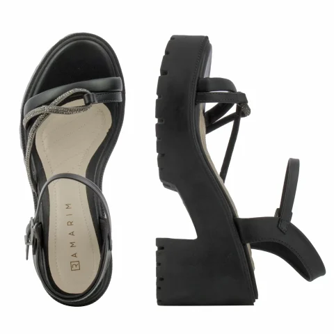 Дамски Сандали На Ток RAMARIM – 2454202 BLACK/BLACK — снимка 5