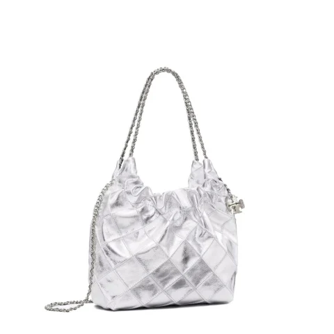 Дамска сребърна хобо чанта MINI FLEMING TORY BURCH — снимка 5