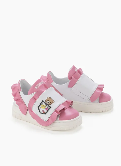 Кожени кецове с 'Teddy Bear' детайл Moschino Kids — снимка 2