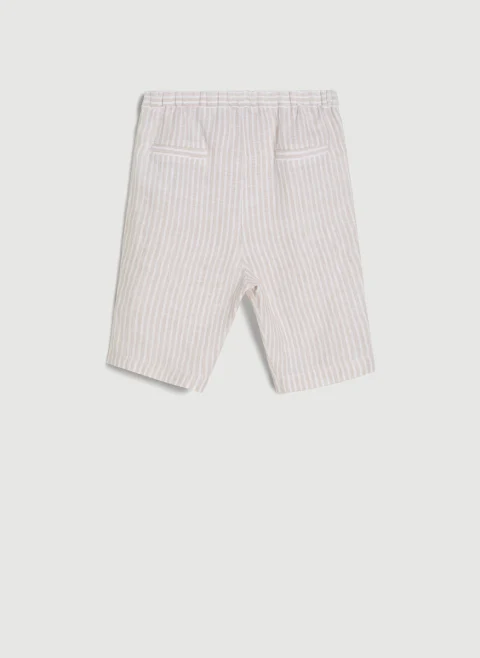 Раиран панталон от лен Brunello Cucinelli Kids 24-36M — снимка 3