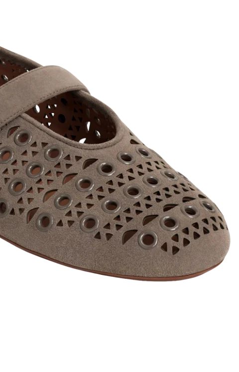 Ballet Flats in Vienne Suede with Eyelets — снимка 3
