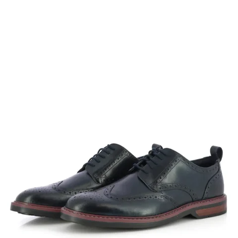 Мъжки Ежедневни CLARKS – 26178471 ALDWIN LIMIT NAVY LEATHER — снимка 3