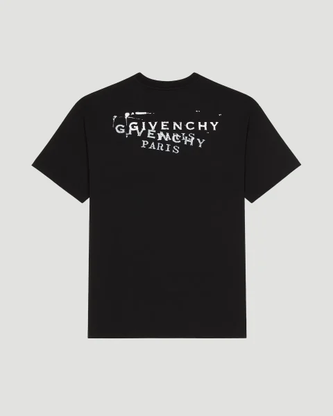 T-Shirt with Givenchy Stamp Print in Black — снимка 2