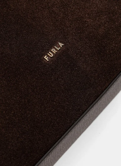 Велурена чанта Furla Lara Тoni Espresso — снимка 3