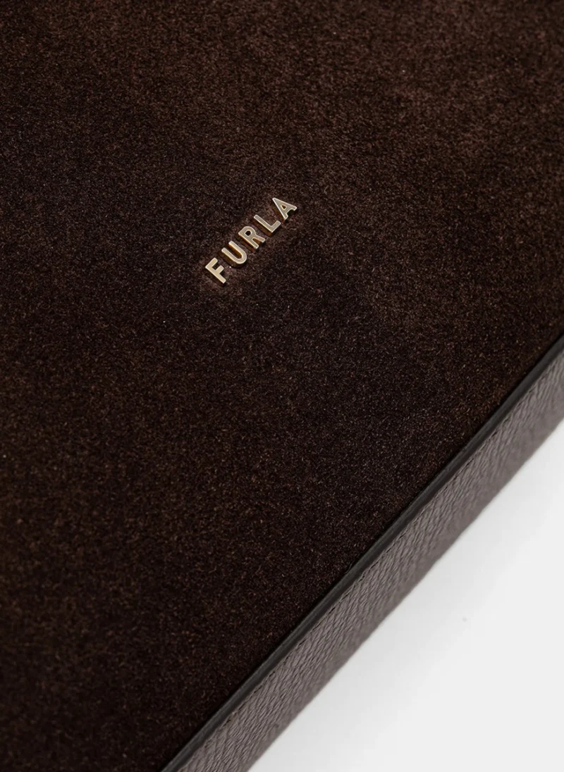 Велурена чанта Furla Lara Тoni Espresso — снимка 3