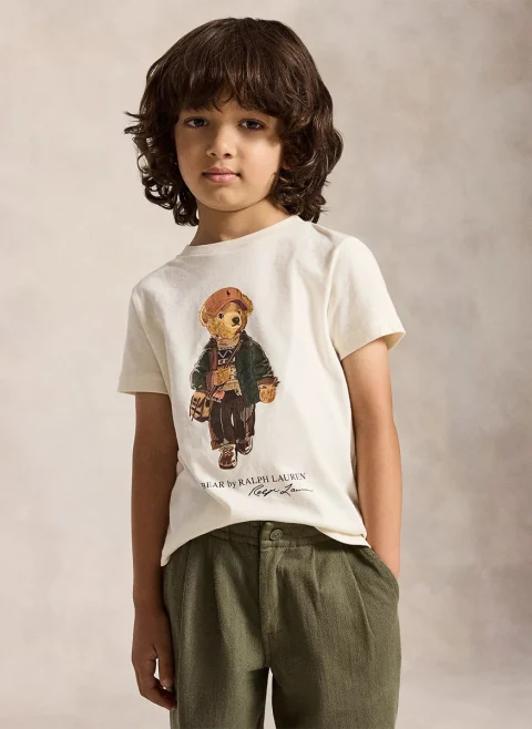 Тишърт с принт 'Polo Bear' Ralph Lauren Kids 2-7 — снимка 2