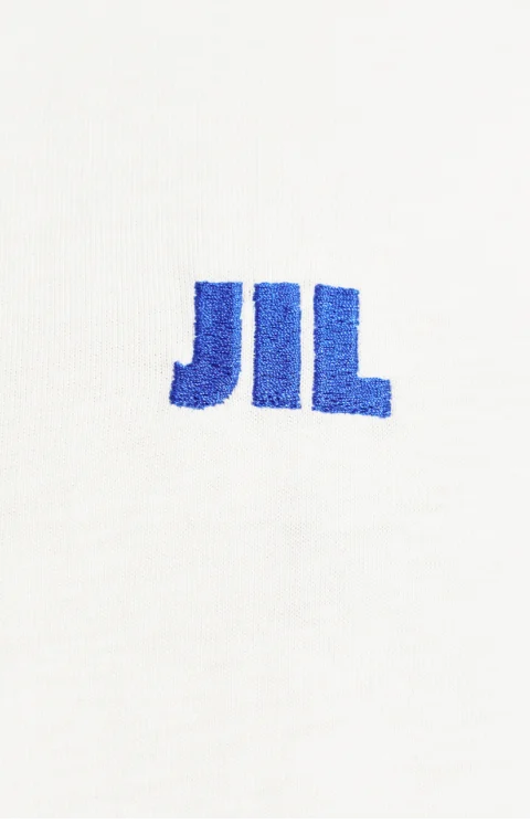 White T-Shirt with Embroidered Logo — снимка 2