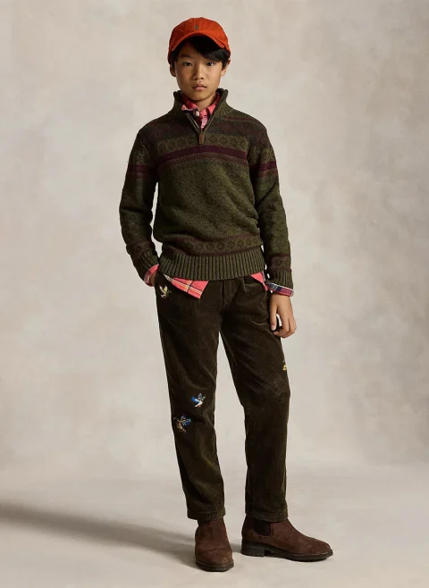 Пуловер с вълна и кашмир 'Fair Isle' Ralph Lauren Kids 6-14 — снимка 4