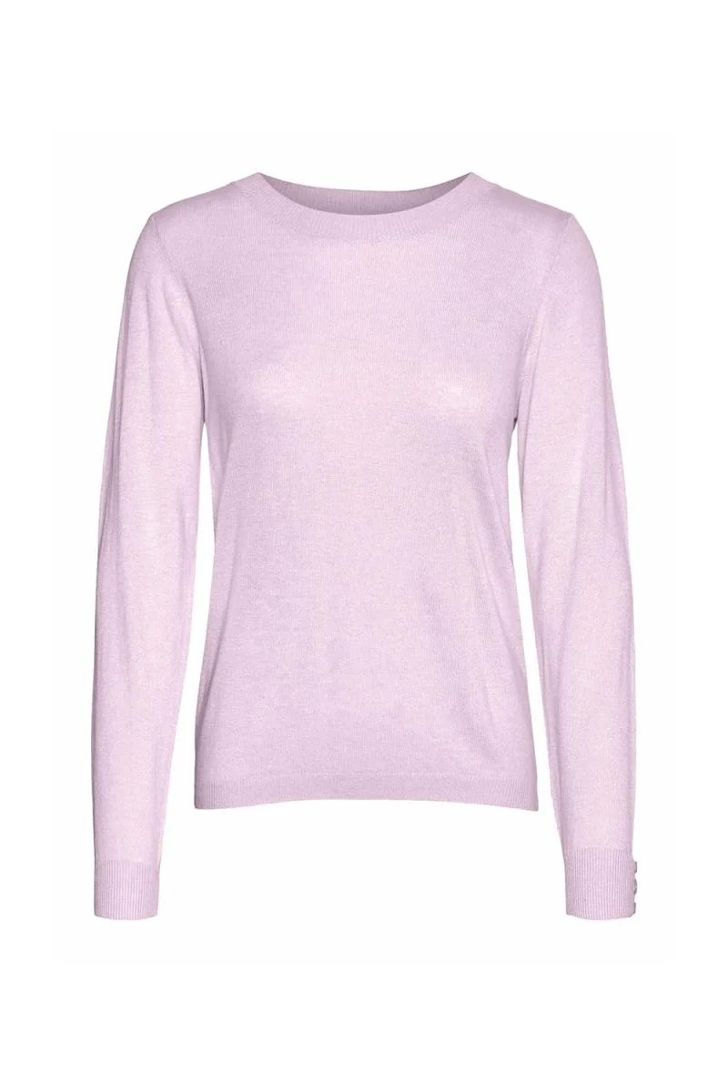 Плетени Vmsilky Ls O-Neck Blouse Boo 10268010 TCX Lavender Fog/Melange