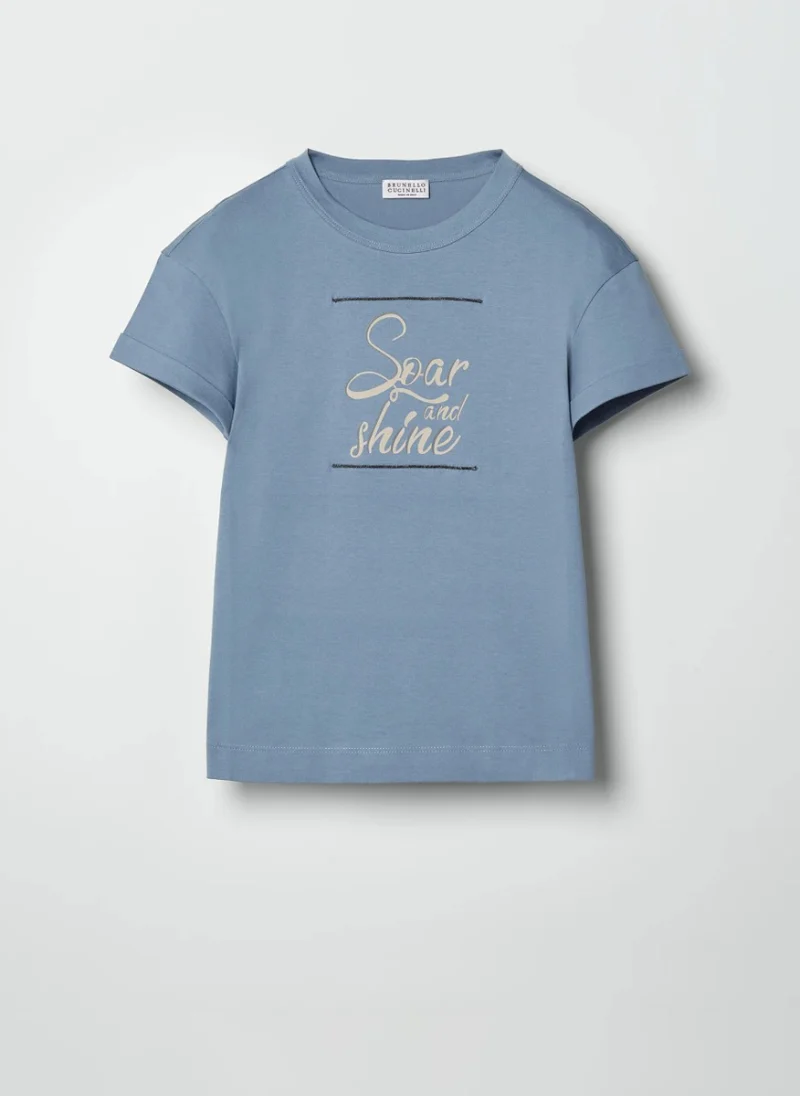 Тишърт с принт 'Soar and Shine' Brunello Cucinelli Kids