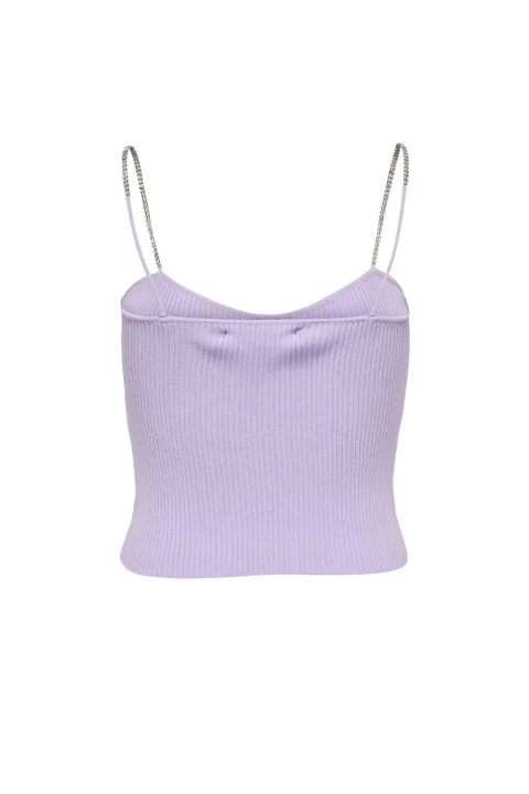 Top Onlmoon Sl Bling Top Knt 15287275 15-3716 TCX purple rose — снимка 2