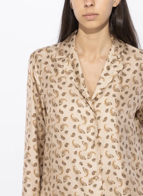 Риза с принт от 100% коприна Max Mara Studio Mstudente — снимка 6
