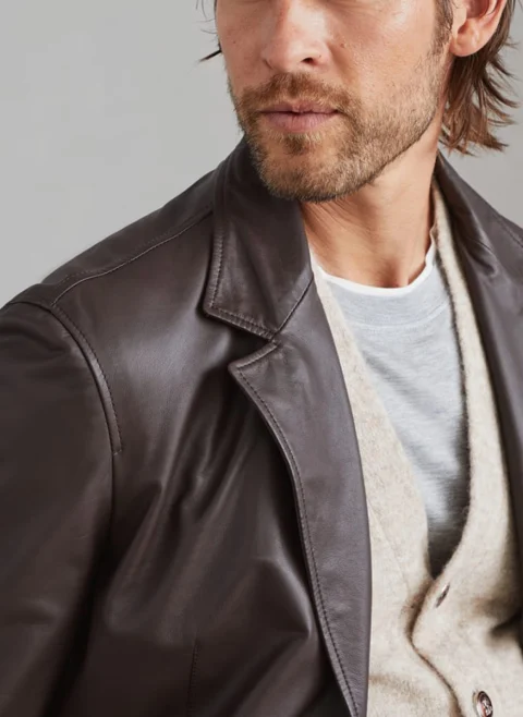 Кожено яке 'Blazer style' Brunello Cucinelli — снимка 4