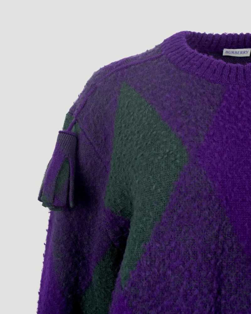 Diamond-Pattern Wool Jumper — снимка 3