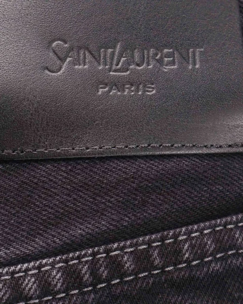 V-Waist Long Baggy Jeans in 90's French Black Denim — снимка 3
