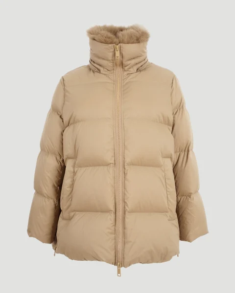 Iconic "A" Line Down Jacket with Fox Fur Collar — снимка 2